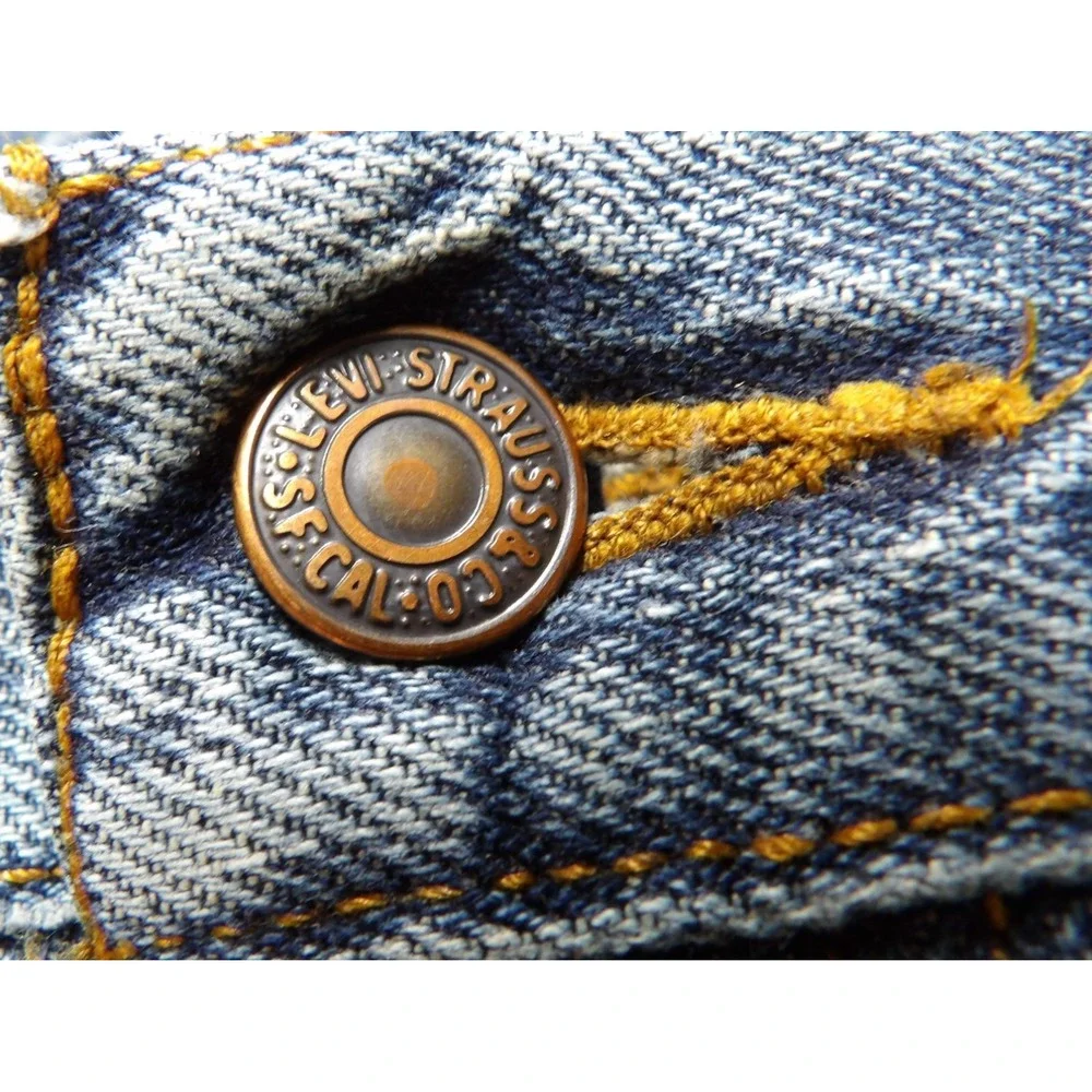 VTG Y2K Levi's 527 Low Boot Cut Jeans Men 34x30 Distressed Light Blue Denim Logo